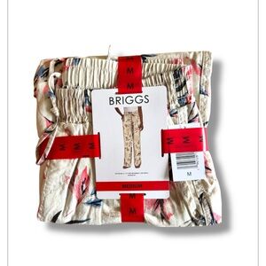 Briggs New York Tan  Floral Linen Pants Inseam 30”